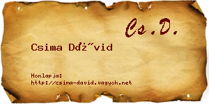 Csima Dávid névjegykártya