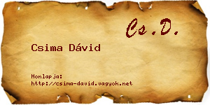 Csima Dávid névjegykártya